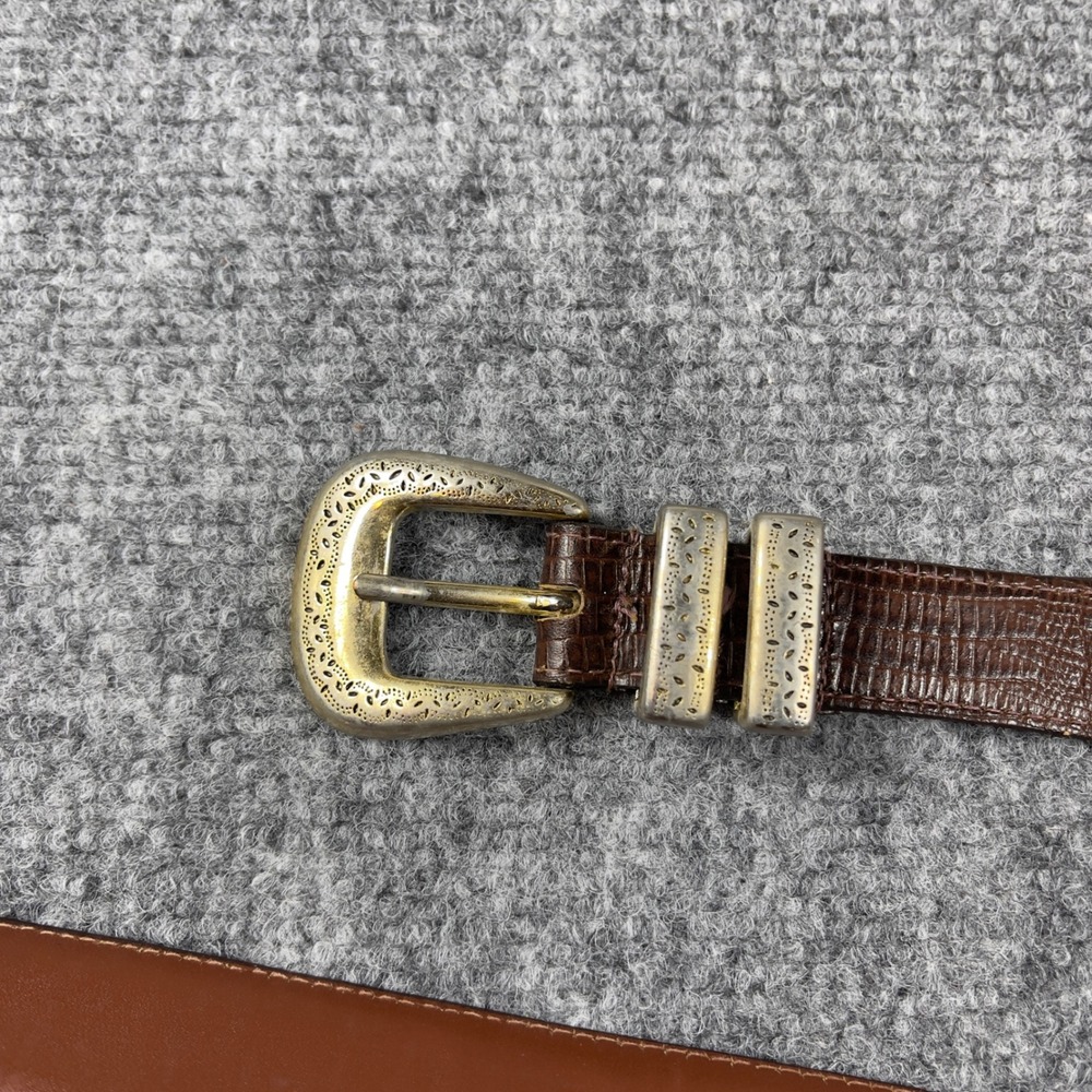 Vintage 100th U.S. Open Pebble Beach Lizard Embossed Leather Belt Mens 38 Brown - Picture 4 of 6